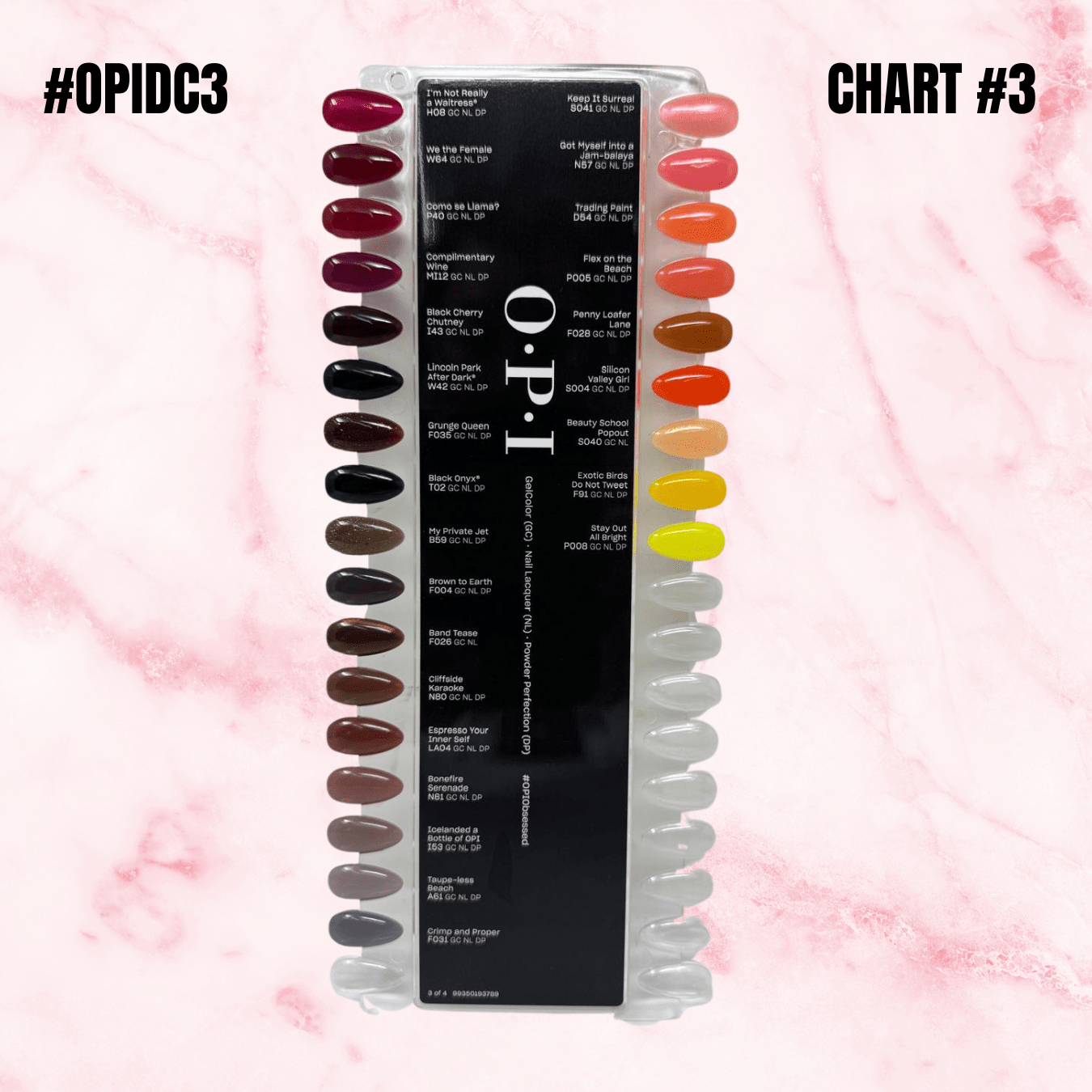 OPI Dip Powder Set 03 FREE Display Color Chart 03