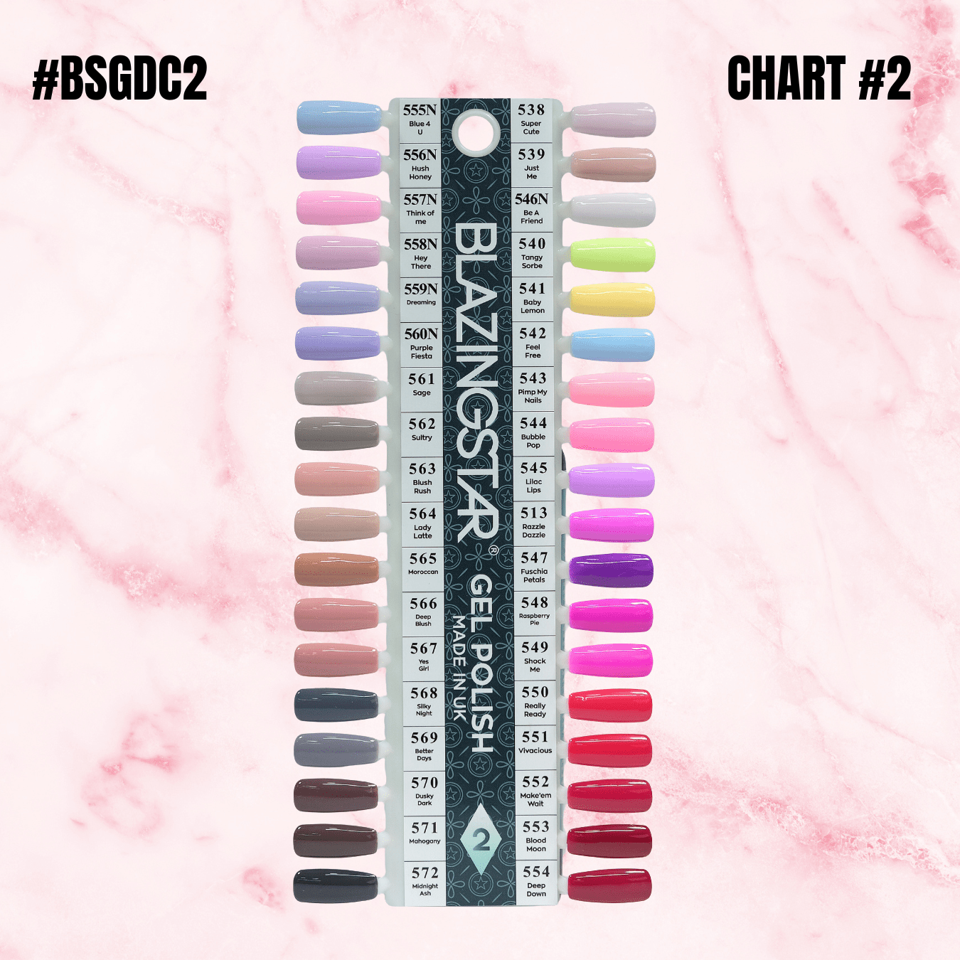 BLAZING STAR Display Color Chart 2