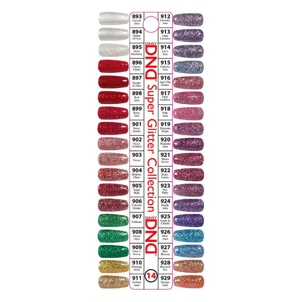DND Duo Gel Polish - Swatch #14 - Super Glitter Collection - Set of 36 Colors
