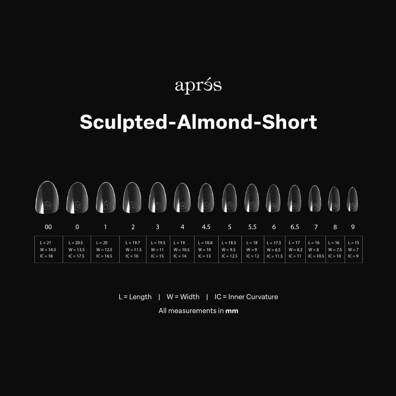 apres - Gel-X Tips - Sculpted Almond Short 2.0 Box of Tips 14 sizes