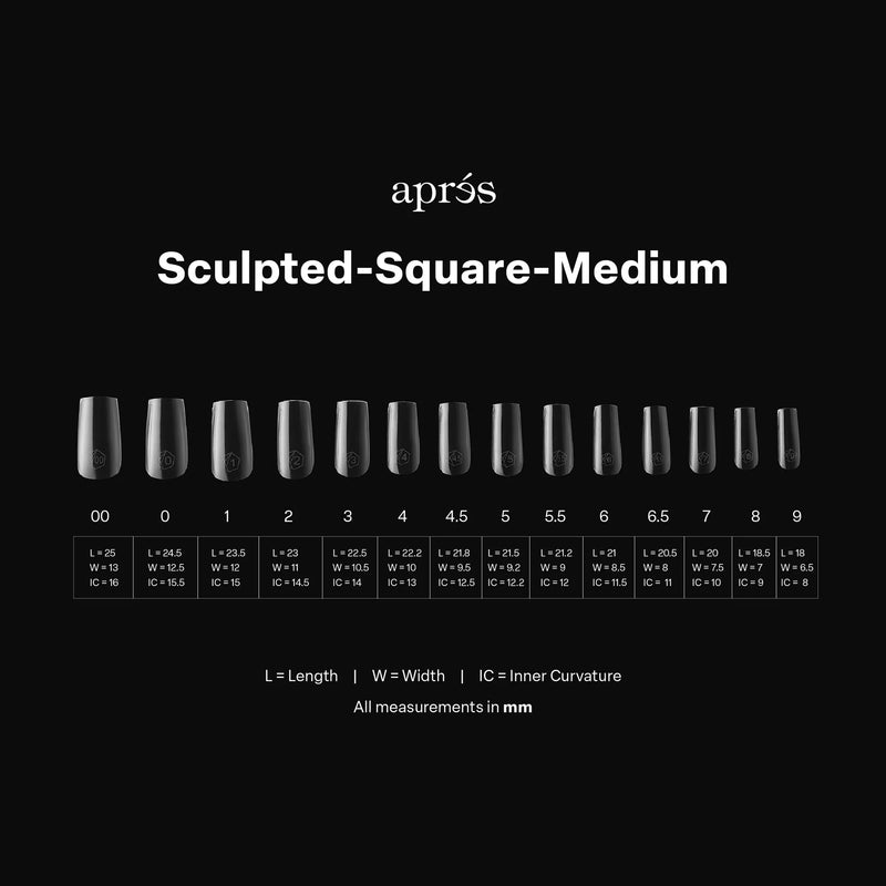 apres - Gel-X Tips - Sculpted Square Medium 2.0 Box of Tips 14 sizes