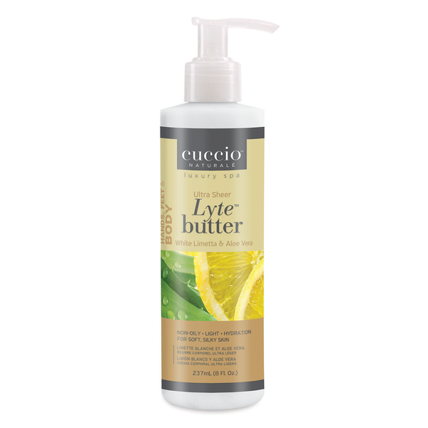 Cuccio Naturale - Lyte Ultra Sheer Butter White Limetta & Aloe Vera - 8 oz / 237 mL
