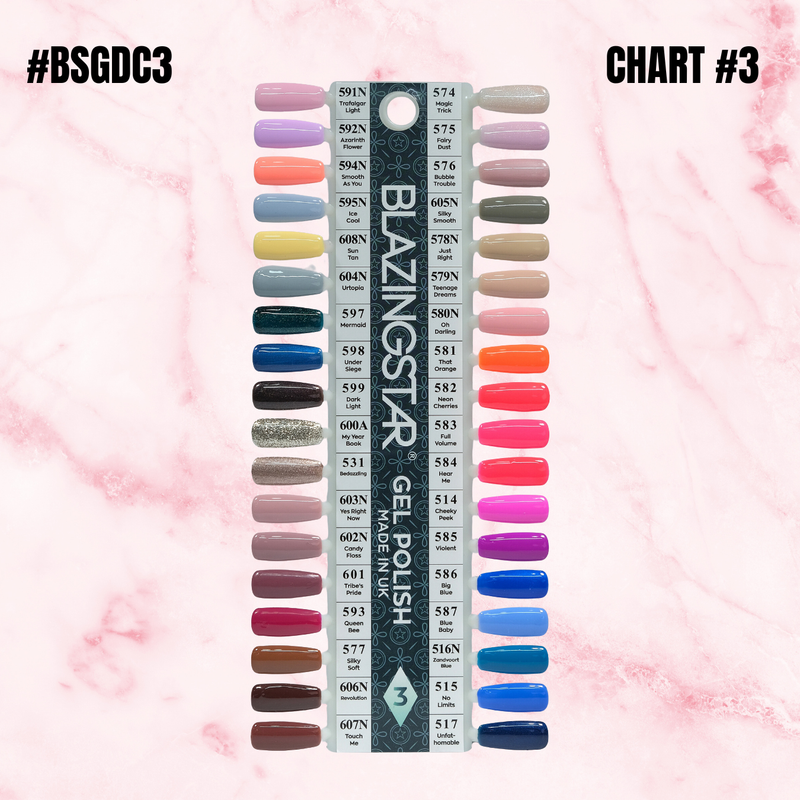 Blazing Star Gel Color Set #03 - FREE Display Color Chart #03