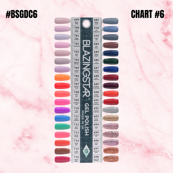 Blazing Star Gel Color Set #06 - FREE Display Color Chart #06