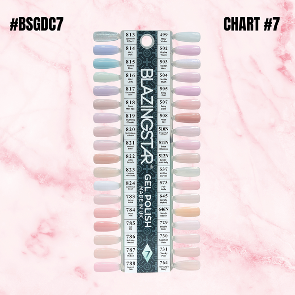 Blazing Star Gel Color Set #07 - FREE Display Color Chart #07