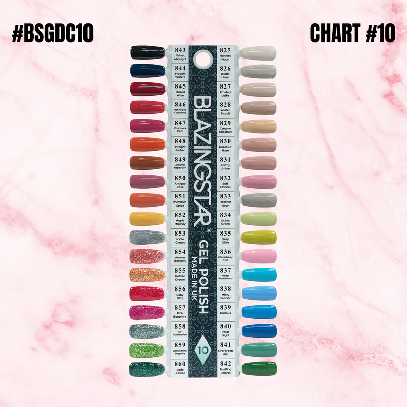 Blazing Star Gel Color Set #10 - FREE Display Color Chart #10