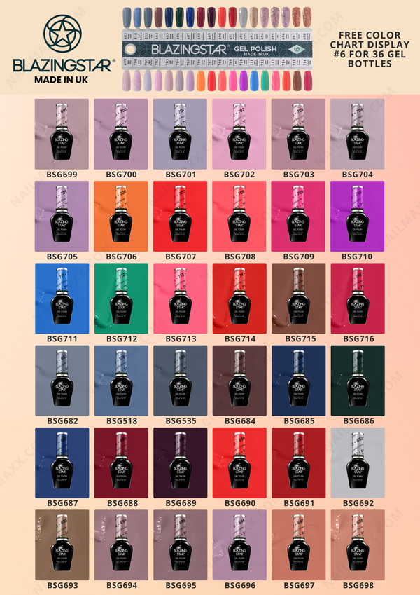 Blazing Star Gel Color Set #06 - FREE Display Color Chart #06