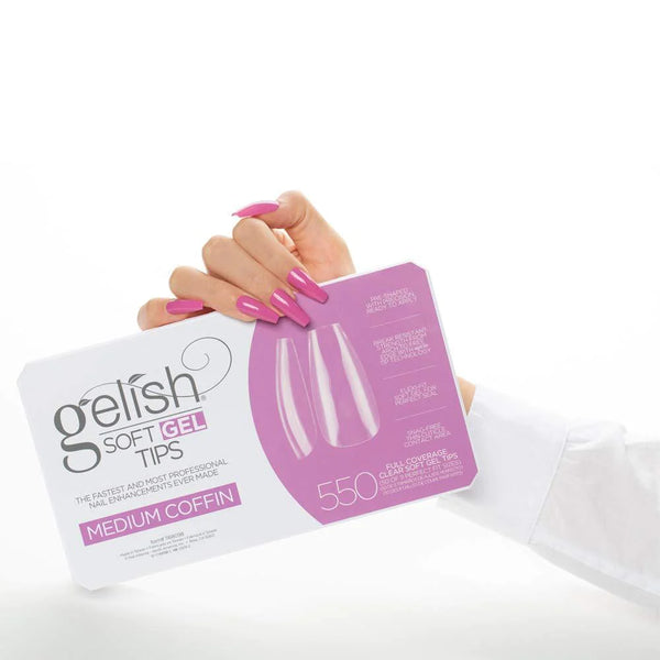 HARMONY GELISH Soft Gel Tips - Medium Coffin