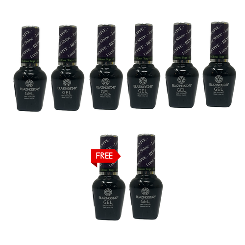 6 BLAZINGSTAR Top Coats LUMISHINE 15ML FREE 2 BLAZINGSTAR Top Coats LUMISHINE 15ML (DEAL47)