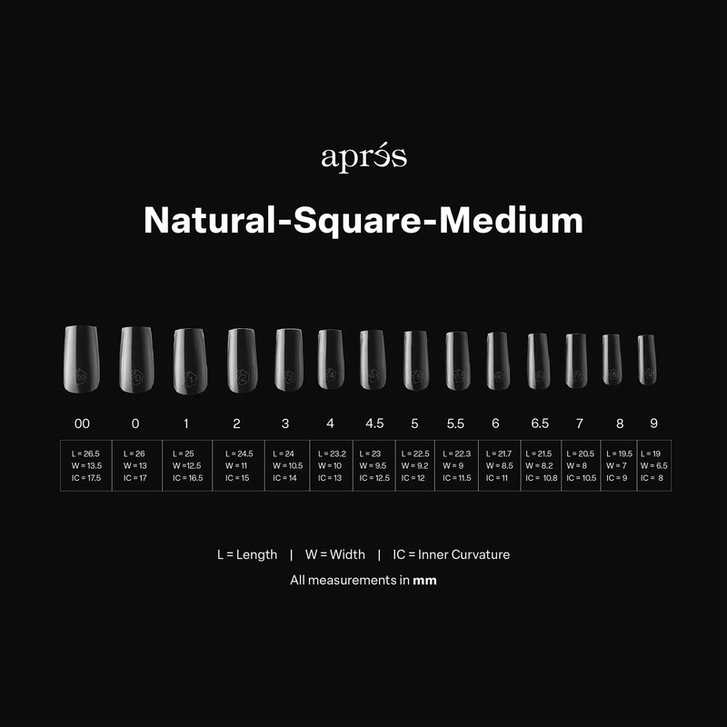 apres - Gel-X Tips - Natural Square Medium 2.0 Box of Tips 14 sizes