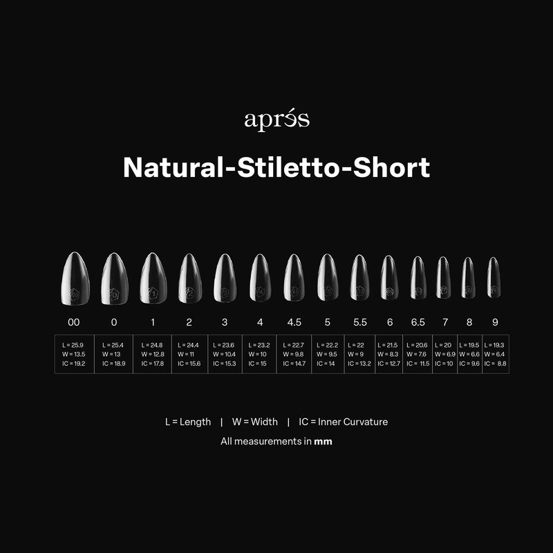 apres - Gel-X Tips - Natural Stiletto Short 2.0 Box of Tips 14 sizes