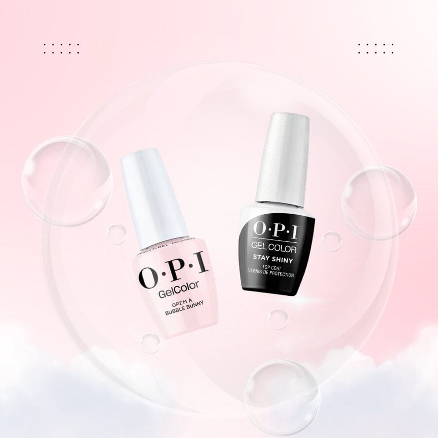 OPI GEL COLOR BUBBLE BUNNY + STAY SHINY TOP COAT
