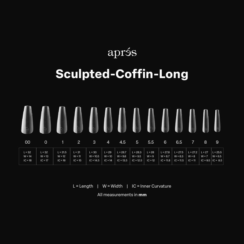 apres - Gel-X Tips - Sculpted Coffin Long 2.0 Box of Tips 14 sizes