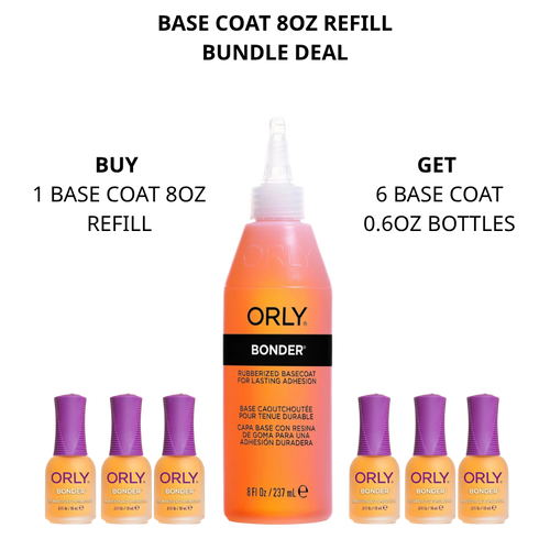 ORLY Bonder Rubberized Base Coat 8oz & 6 0.6oz Bottles