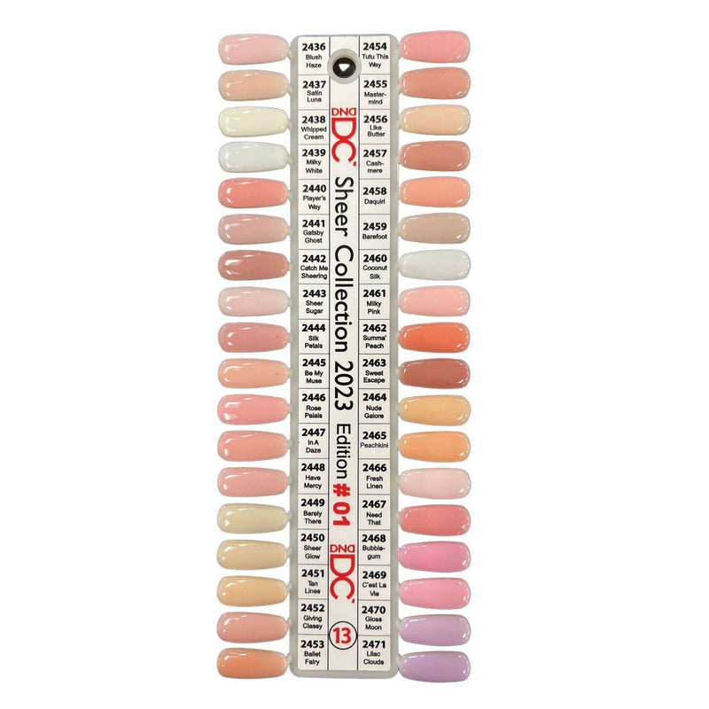 DC Duo Gel Polish - Swatch #13 - Sheer Collection - Set of 36 Colors