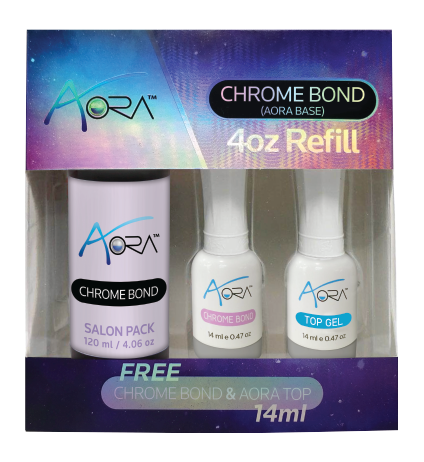 AORA CHROME BOND 4 OZ (FREE CHROME BOND & TOP GEL 0.47 OZ)