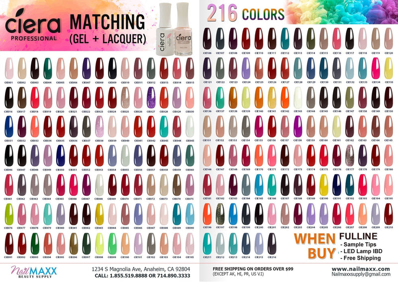 CIE131 - CIERA MATCHING GEL & LACQUER POLISH 0.5oz/15ml