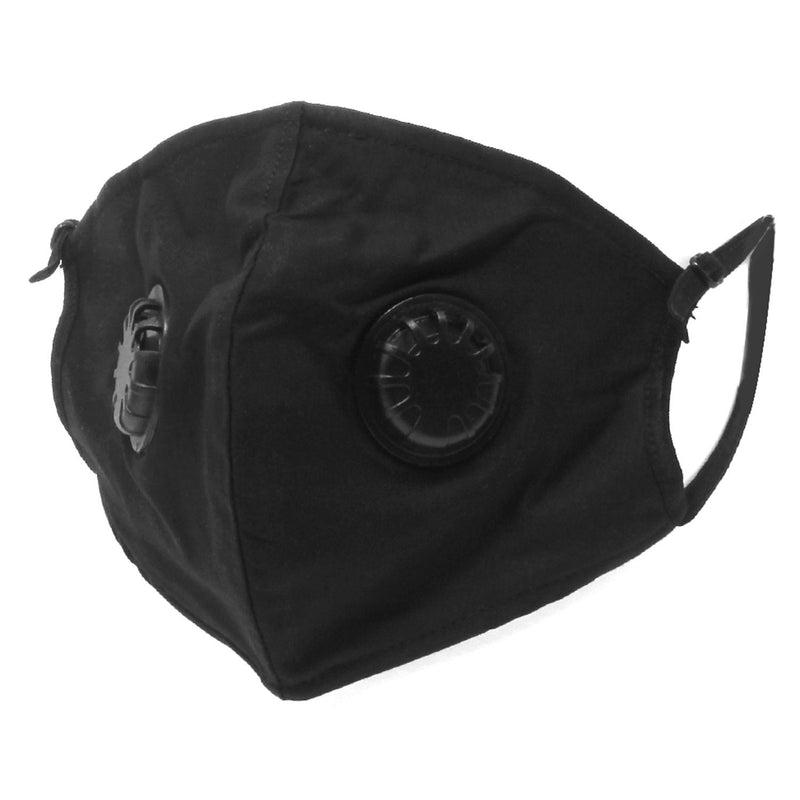 FACE MASK 2 LAYERS WITH AIR FILTER ANTI-FOG AND DUSTPROOF (BLACK)