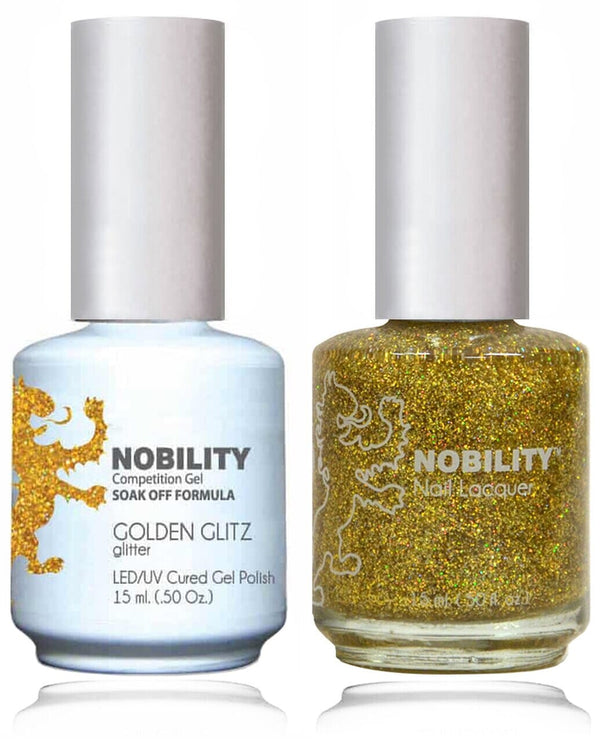 NBCS067 - NOBILITY GEL POLISH & NAIL LACQUER - GOLDEN GLITZ 0.5oz