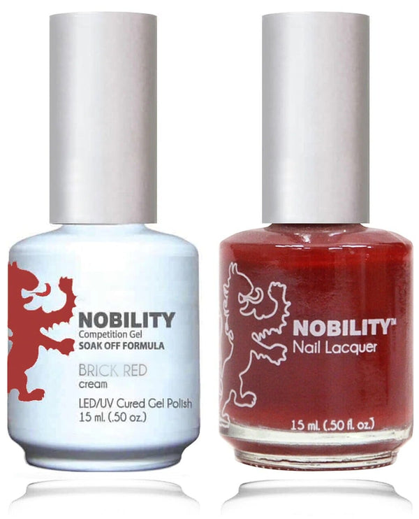 NBCS157 - NOBILITY GEL POLISH & NAIL LACQUER - BRICK RED 0.5oz