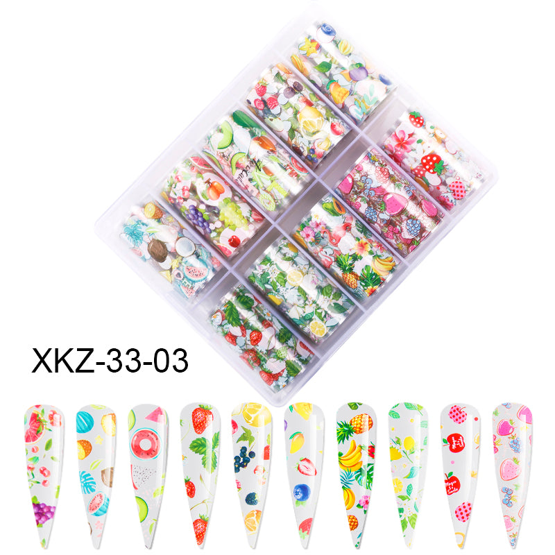 NAIL FOIL BOX - Fruits (10pcs)