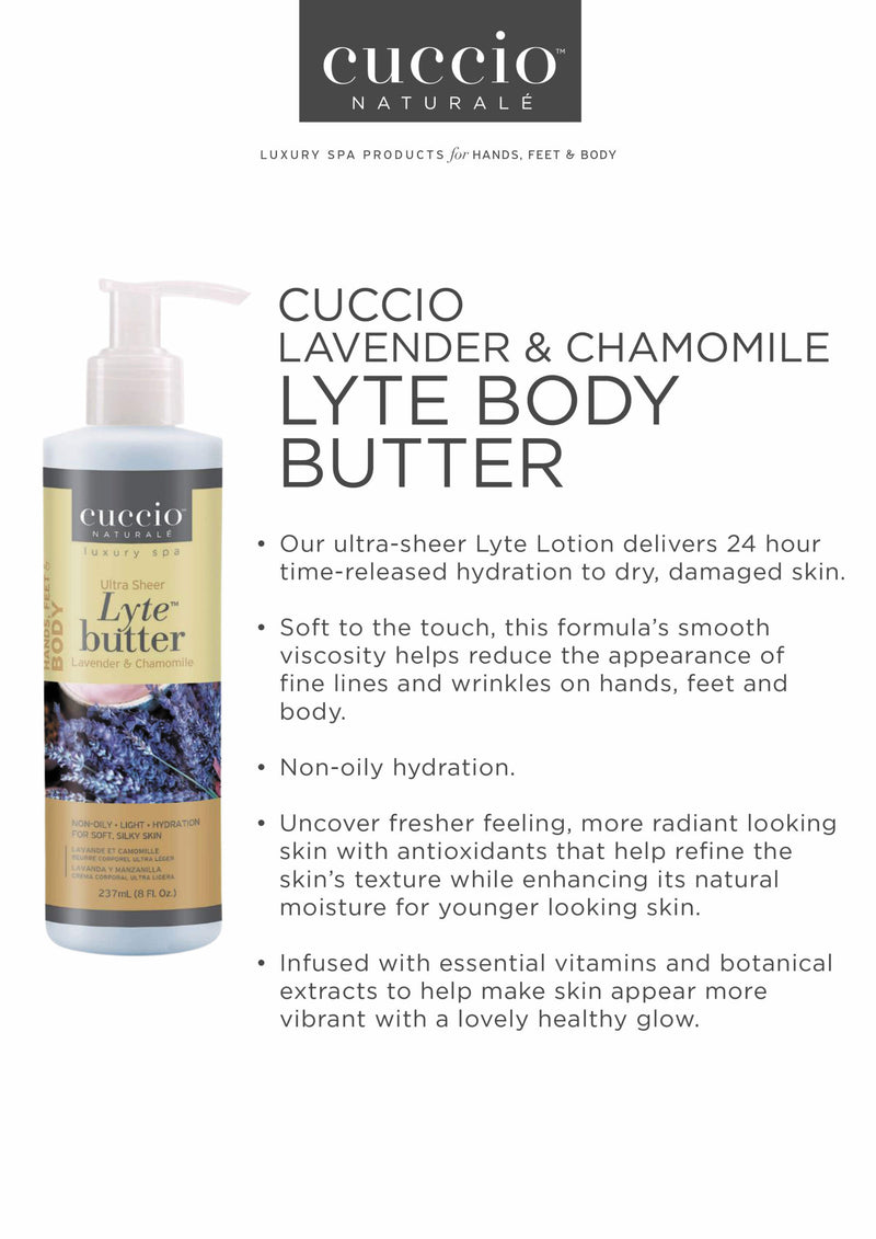 Cuccio Naturale -   Lyte Ultra Sheer Butter Lavender & Chamomile - 8 oz / 237 mL