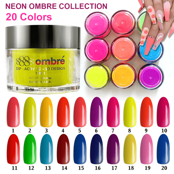 NEON18 - 8888 NEON OMBRE DIP - ACRYLIC 3D 2 OZ.