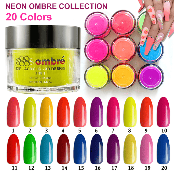 NEON04 - 8888 NEON OMBRE DIP - ACRYLIC 3D 2 OZ.